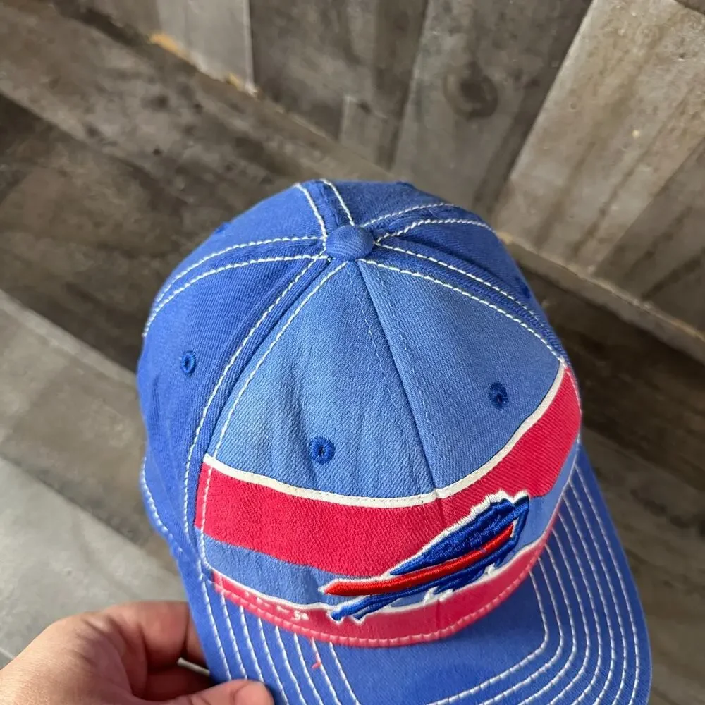 Buffalo‎ Bills NFL Reebok S/M Distressed 90s Y2k Style Hat Red Blue